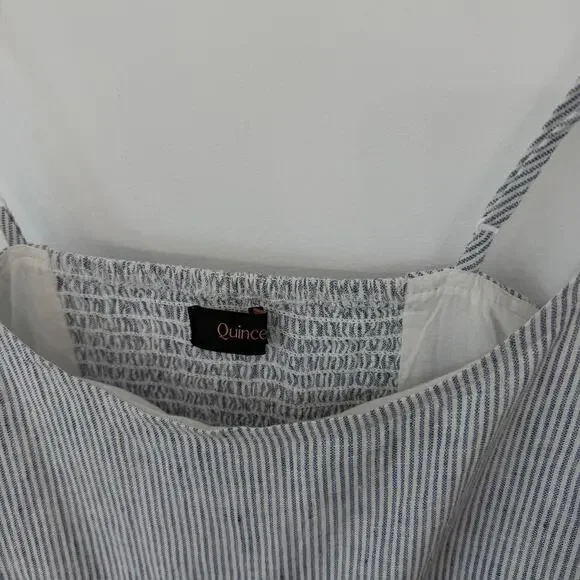 Women’s Quince 100% European Linen Scoop Neck MIDI Dress Large L - Picture 5 of 11